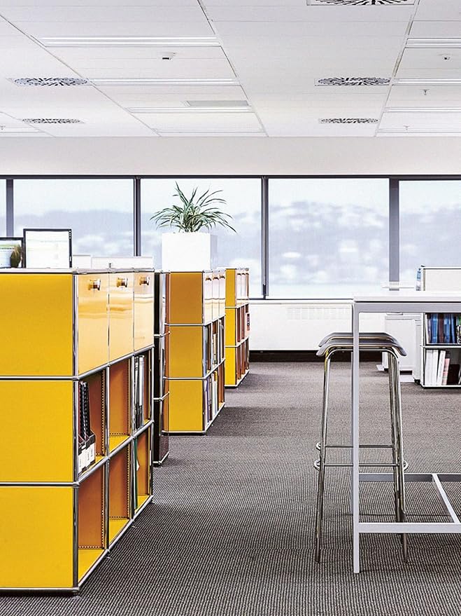 Modern Storage Cabinet Yellow F Versatile Free-Standing Organizer for Home Office Décor, Green (Yellow, F-15 D x 60" W x 29" H)