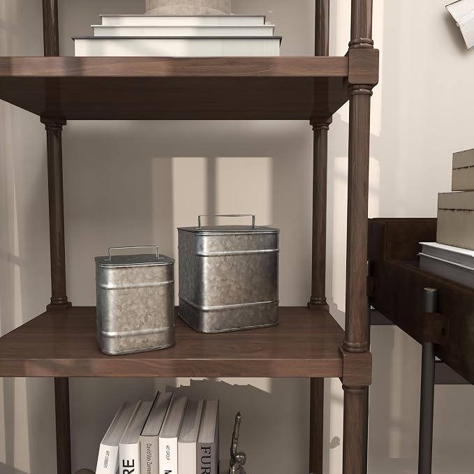 Deco 79 Metal Decorative Canisters Decorative Containers, Set of 2 Decorative Keepsake Boxes 8", 7"H, Silver