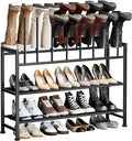 DIMJ Boot Rack 4-Tier - Black Metal Boot Storage Rack for Tall Boots Organizer, Multiuse Shoe Rack for Boots, Sneakers, High-Heel, Entryway, Fit for 8 Pairs, Black