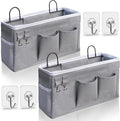 Kanrichu 2pcs Hanging Baskets for Organizing,Fabric Wall storage Basket,Wall Organizer for Closet,Kitchen, Bedroom, Office, RV Camper,Locker (Gray)