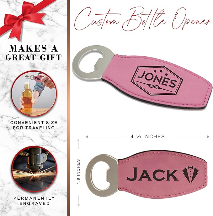 The Wedding Party Store Custom Engraved and Personalized Beer Bottle Opener for Groomsmen Housewarming