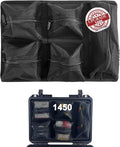 LAFENLIN UPGRADED Lid Organizer for Pelican 1450 Case [No Tools, Max Space] - 5-Pocket Thick Mesh for Photographers & Divers, Secures Camera Gear & Tools in Hard Cases, Hook & Loop Mount (No Screws)
