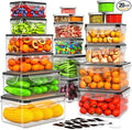 HOMETALL 40 PCS Food Storage Containers with Lids Airtight, 100% Leakproof Plastic Meal-Prep Containers Reusable(20 Containers & 20 Lids),Microwave and Dishwasher Safe, Includes Labels & Pen