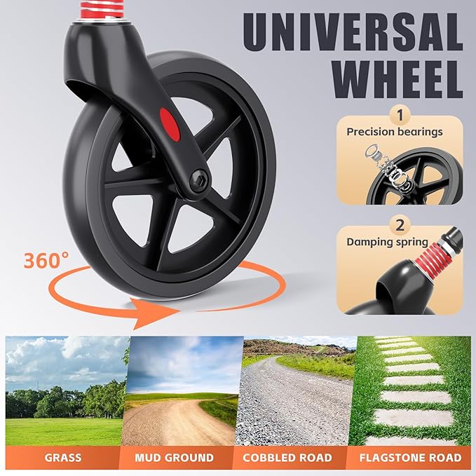 Wheelchairs for Adults Transport Chair Lightweight Foldable with Telescopic Handle, Ergonomic Portable Folding Travel Wheel Chairs for Seniors
