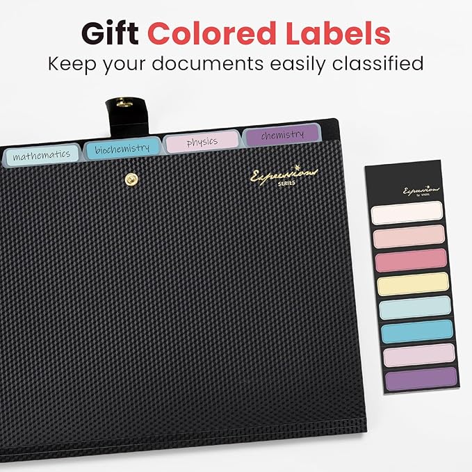 Sooez School Supplies File Folder, Letter Size Accordion File Organizer, Expanding File Folder for Document, Portable Paper Organizer for Office-Green