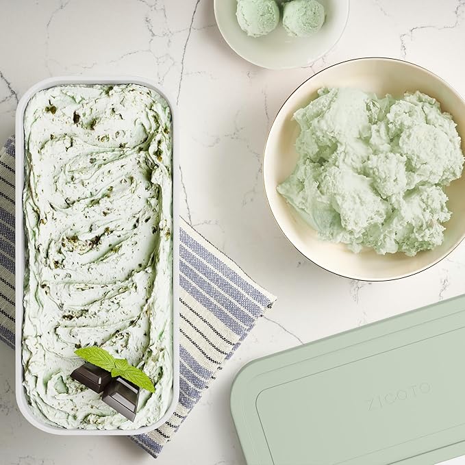 Reusable Ice Cream Containers Set of 2 - Sturdy 2 Quart Tubs with Lids | Perfect for homemade sorbet, frozen yogurt or gelato - stackable storage tubs with stickers store easily in your freezer