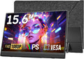 Travel Portable Monitor with Sleeve Bag, 15.6" FHD 1080P Portable Screen for Laptop with Kickstand, USB-C HDMI Second External Monitor, Screen Extender for Laptop Mac Phone PS4/5 Xbox Switch - Black