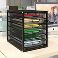 Natwind Mesh Desk Organizer with 6 Tier Sliding Drawers,Black | Paper Sorter, Multi-Functional Home Office Supplies Storage Tray for Letters, Documents,Mail, Files, Arts & Crafts Supplies
