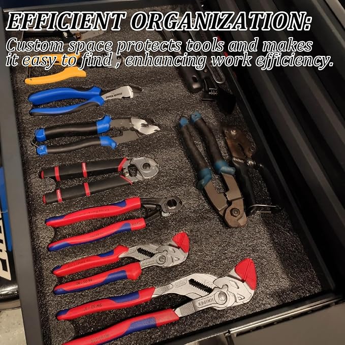 6 Pack Tool Box Foam Inserts for Cases,Tool Box Liner Polyethylene Sheets, Toolbox Kaizen Organizer and Storage Shadow(18 x 12 x 1 Inch,Red, Black)