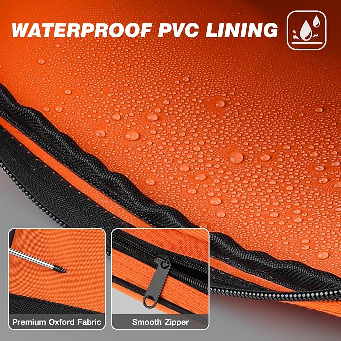 10" Small Tool Bag, Divider Zipper Pouch Tool Box Organizer | Waterproof, Heavy-duty Oxford, Smooth Zipper, Handle, Storage Case for Car Work Tool. Electrician Gift,Orange