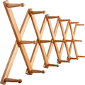 SKOLOO Hat Rack for Wall with 17 Hooks, Solid Wooden, Modern, Expandable Coat Rack Wall Mount for Coats, Hats, Bags, Baseball Caps, Natural Color