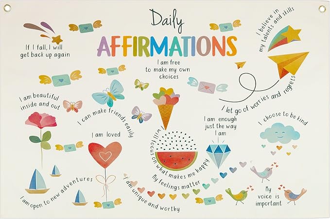Classroom Wall Flag Decor-Teacher Gift-Inspirational Back to School Wall Banner Decor-Daily Affirmation-Hanging Canvas Banner for Classroom Teacher Office Reading Corner-28.5x20 Inches