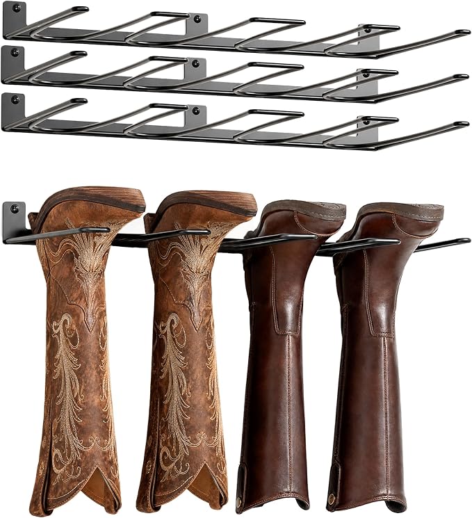 ORLESS Wader Hangers 8-Pair Boot Rack Garage Storage, Cowboy Boot Holder, Metal Wire Organizer for Entryway