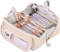 Pencil Case Pouch Box Cute Kawaii Large Capacity Aesthetic Zipper Pen Holder Organizer Bag for Kids (Z-Beige)