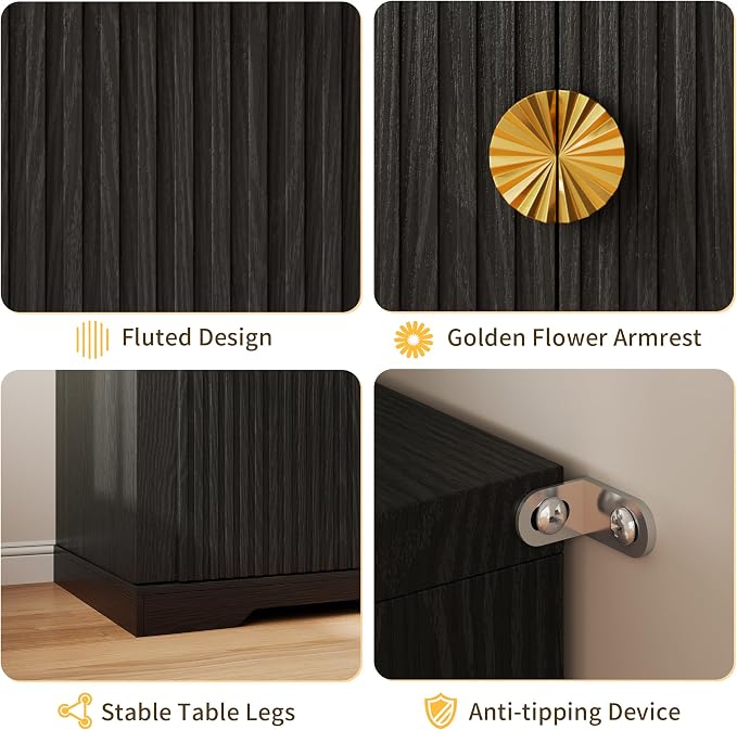 Vlsrka Rotating Shoe Storage Cabinet with Doors and 6 Tier Shelves, Black | Suitable for 18 Pairs Shoe Organizer, Freestanding, Pull Out Shoe Rack, Wooden Entryway Cabinet for Hallway, Closet, Indoor