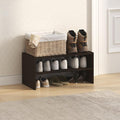 Furinno FANO 2-Tier Shoe Rack, Stackable Shoe Organizer, Dark Oak | 11.7 x 24.2 x 11.7, 24" Width Shoes Storage, for Closet Entryway, Office, Garage