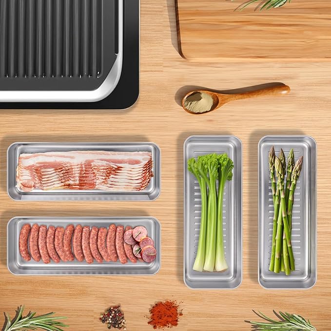 Bacon Container for Refrigerator, 304 Stainless Steel Sealed Food Storage Container with Silicone-Sealed and Air Vent ，Safe Deli Containers SealPro Bacon Box