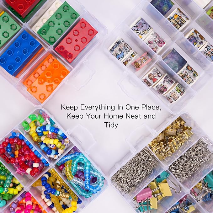 Bead Organizer 7 Tier 70 grid Stackable Craft Tackle Storage Container