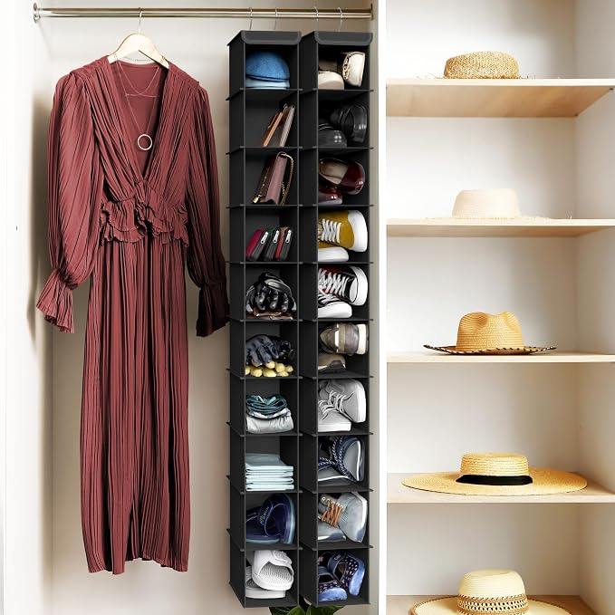 Simple Houseware 10 Shelves Closet Hanging Shoe Organizer, Black