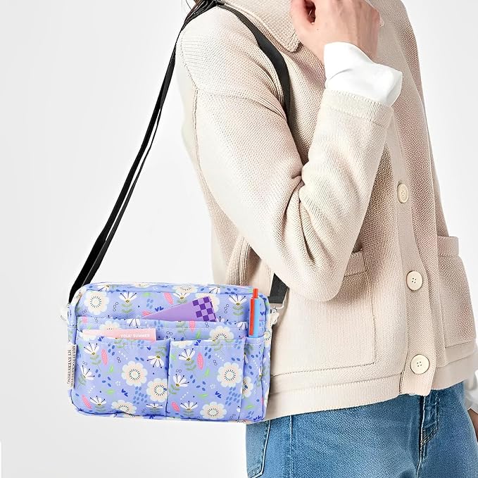 Multiple Pockets Portfolio Organizer with Zippered,Storage Pencil Pouch Bag | Waterproof Travel Toiletry Bag,Portable Pencil Pouch for Notebooks,Stationeries,Make-up,Journal Office Art Supplies,ZiHua