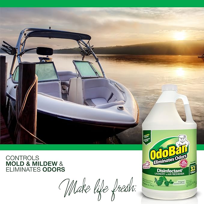 OdoBan Ready-to-Use Disinfectant and Odor Eliminator, Set of 3, 4 Ounce Travel Spray, 32 Ounce Spray, 1 Gallon Concentrate, Original Eucalyptus Scent