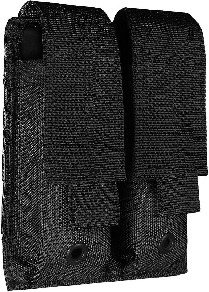 ELVO Pistol Magazine Holster, Double 9mm Mag Pouch | Open-Top Dual Magazine Holder, Tactical Belt, Molle Compatible