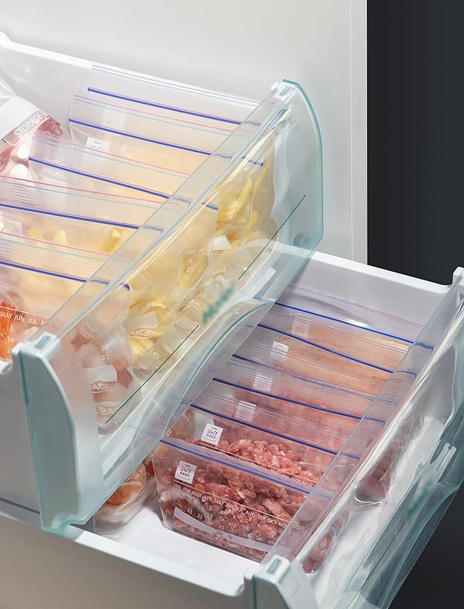24/7 Bags- Sandwich Freezer Bags, 240 Count with Expandable Bottom and New Calendar Feature