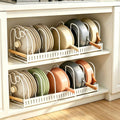Pots and Pans Organizer Rack for under Cabinet, Expandable 12.2''-22.64'' Pot Lid Kitchen Cabinet Organizer Holder with 7 Adjustable Compartment Cutting Board Organizer for Pan Lid, Bakeware