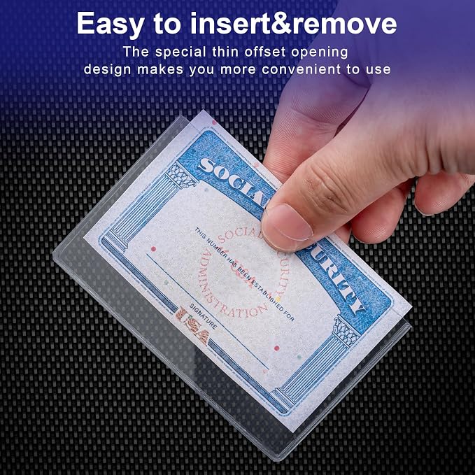 20 Pack Social Security Card Protector Medicare New Credit Card Holder,24 Mil Soft Clear Card for Waterproof SSN Card Protector，ID/Debit/Credit Card Covers (20)