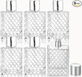Refillable Spray Perfume Bottles,6 Pack 100ml Glass Fine Mist Spray Bottle,Empty Travel Square Clear Glass Replacement Container Dispensers for Essential Oil,Cologne-Funnels,Pipette Included