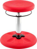 KORE Design Adjustable Wobble Stool Chair, Girls + Boys Kid Desk Stools, Ergonomic Small Office Chairs, Flexible Seating for Active Kids, ADD/ADHD, Classroom, Home, Age 6-11, Standard (14-19in), Red