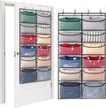 Yookeer Over The Door Hoodie Organizer 12 Large Breathable Mesh Sweatshirt Organizer with 4 Hooks Hanging Pockets Behind Door Holder for Home Dorm Rooms Bedroom Small Spaces Closets Clothing Sundries