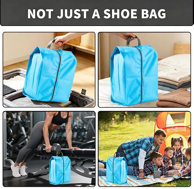 1 Pack Shoe Bags, Reusable Waterproof Shoe Bag for Travel, Gym, Sneaker Storage, Packing in Suitcase (1, Blue)