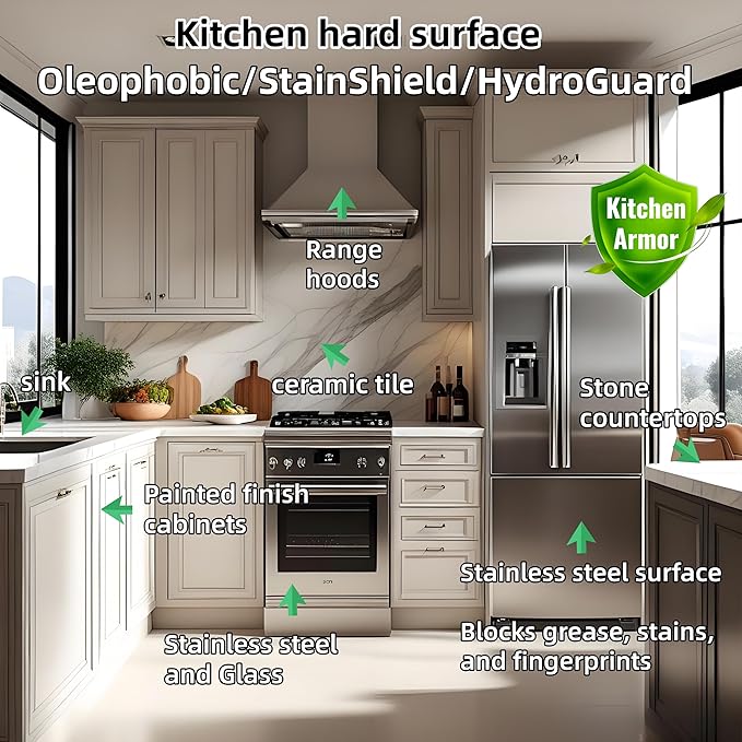 Easy-Clean Coating for Kitchen Surfaces - Forms a Protective Layer to Fight Grease, Minimize Stains, Reduces Scrubbing & Cleaner Use,household, Kitchen cleaners,Ceramic coating,daxaxa
