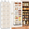 Ofiray-home Over the Door Organizer 6 Tiers, Extra Large Behind Door Storage of 12 Compartments,80 lbs Weight Capacity Hanging Storage Organizer with Clear Window Kids Toys, Shoes, Diapers,Beige