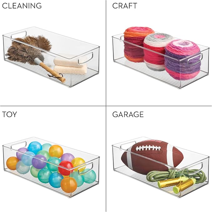iDesign Stackable Storage Bin - Clear | Organizer Bin for Kitchen and Pantry, Made in USA
