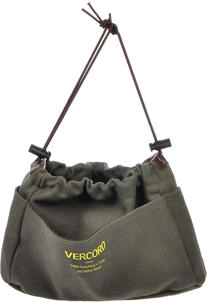 Vercord Canvas Handbag Organizers, Sturdy Purse Insert Organizer Bag in Bag, 10 Pockets Color Army Green Small
