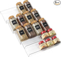 Spice Drawer Organizer Clear (Jars Not Included) - 5 Tier Acrylic Seasoning Drawer Organizer - Kitchen Spice Rack for Drawer, Cabinet, Countertop - Expandable From 9'' to17.5 In''