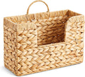 Woven Hanging Magazine Holder, Water Hyacinth Hanging Magazine Basket 11.8 x 4.3 x 7.9 Inch Wall Mounted Basket for Mail Woven Wall Magazines Rack with Handle for Home Office