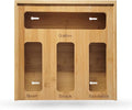 Ziplock Bag Organizer for Drawer – Bamboo Ziploc Bag Holder with Sliding Lid for Gallon, Quart, Snack & Sandwich Bags