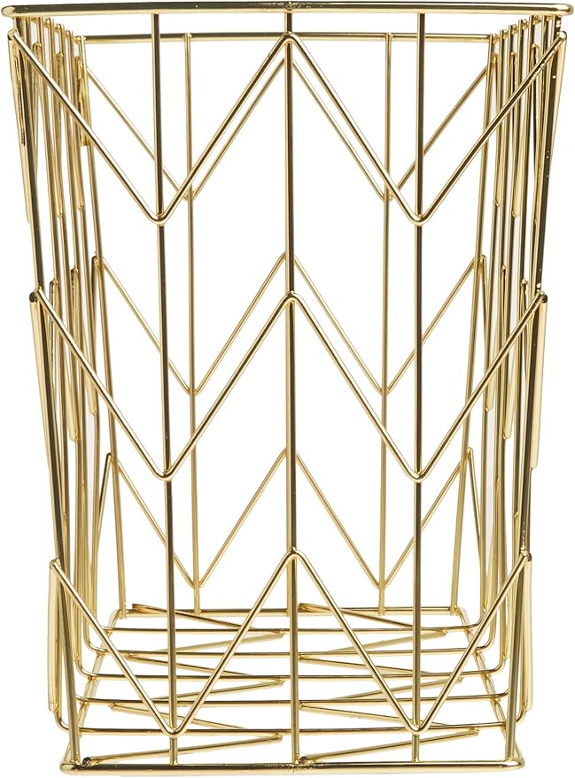 U Brands Desktop Hanging File Organizer, Gold Wire Metal Letter Size File Holder, Steel Wire Document & Folder Organizer for Office Desk, Home, Classroom