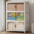 660QT Extra Large Stackable Storage Bins with Lids & Wheels & Door, 165Gal Foldable Collapsible Closet Organizers, Plastic containers drawers for bedroom Dorm