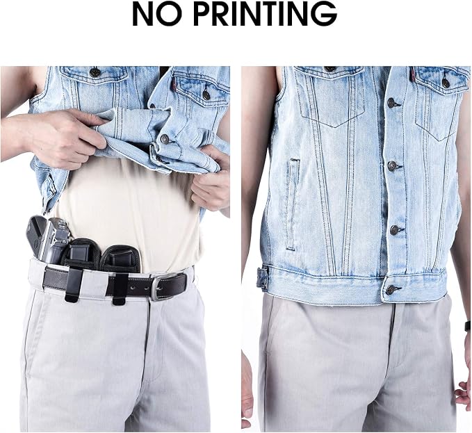 2 Pack Universal Magazine IWB Pouch Concealed Carry 9mm .40 .45 .380 .357, Mag Holster for S&W M&P Sig Sauer Ruger Glock, Handgun Ammo Gun Ammunition Holsters