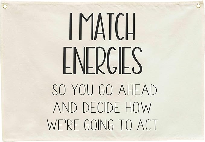 Classroom Wall Banner Decor-Teacher Gift-Inspirational Back to School Wall Art Flag Decor-I Match Energies-Hanging Canvas Banner for Classroom Reading Corner Homeschool Teacher Office