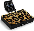 Cheetah Metal Wallet Credit Card Protector Case Equipped RFID Blocking | with Pop-Up Button Slim Business Cards Holder Aluminum Cards Case Exclusive Leopard Print Gifts for Women Men
