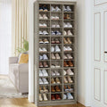 Hzuaneri Shoe Storage Cabinet, 36 Pairs Free Standing Closet Organizer, 8.8 inch Widened Cell Wood Shoe Organizer, 12 Tiers Vertical Space Saving Shoe Rack for Entryway, Cloakroom, Greige SR20705B