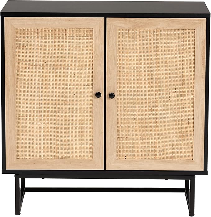Baxton Studio Declan Storage & Organization, 2-Shelf, Espresso Brown/Black