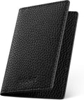 VULKIT Leather Business Card Holder 2 Sided Slim Business Name Card Organizer for Men or Women (Litchi Black)