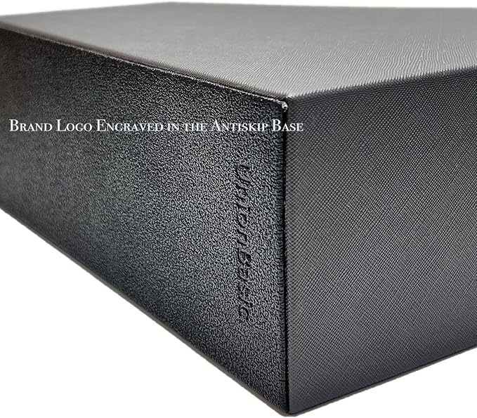 UnionBasic Magazine File Holder, Grey | Leatherette, Desktop Document Organizer, Home Office Paper Holder, File Storage Literature Sorter