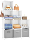 HOMIDEC Closet Organizers and Storage, 9 Cube Storage Organizer, White | Portable Closet Organizer System, Storage Cubes Shelves, for Bedroom, Kids Room, Bathroom, Wardrobe